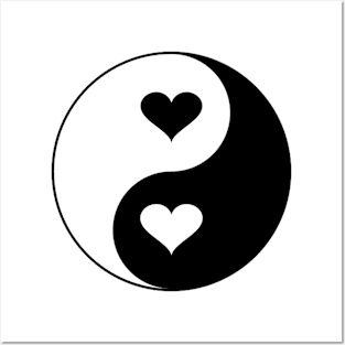 Yin And Yang Hearts Posters and Art